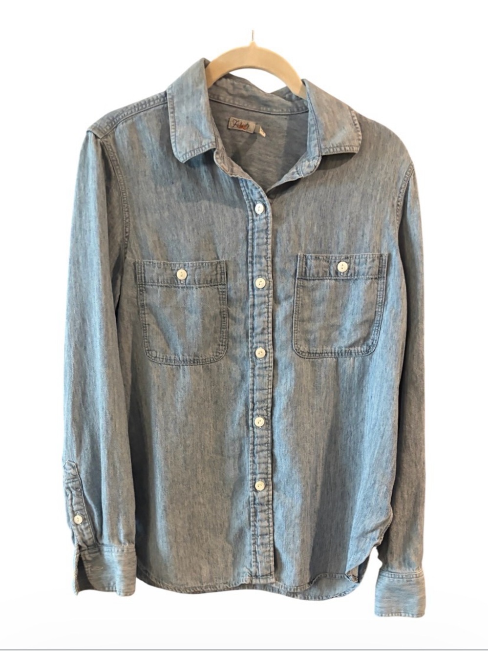 Faherty Tencel Chambray Button Down Shirt Blue XS oversized